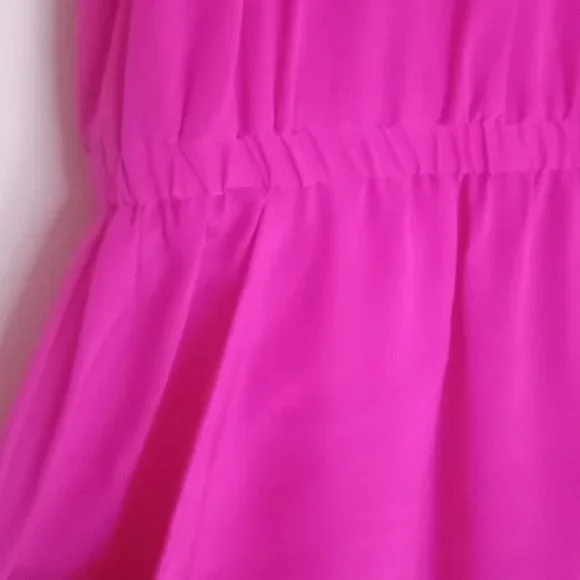 Anthropologie Twelfth Street- Cynthia Vincent Hot Pink Barbiecore Jumpsuit Silk - Picture 8 of 12